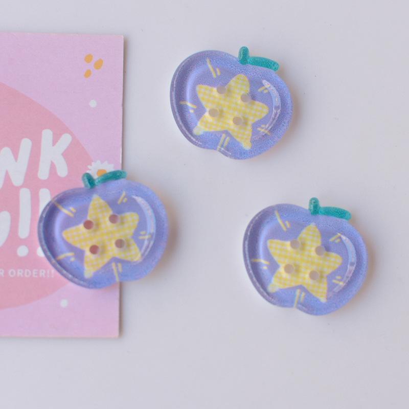10Pcs 25mm Cute Fruit Shape Plastic Buttons for Clothing Coat Suit Jacket Scrapbooking DIY Crafts Handmade Decorations