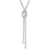 Elegant Long Geometric Necklace For Women With Crystal Accents And Stylish Drip Design