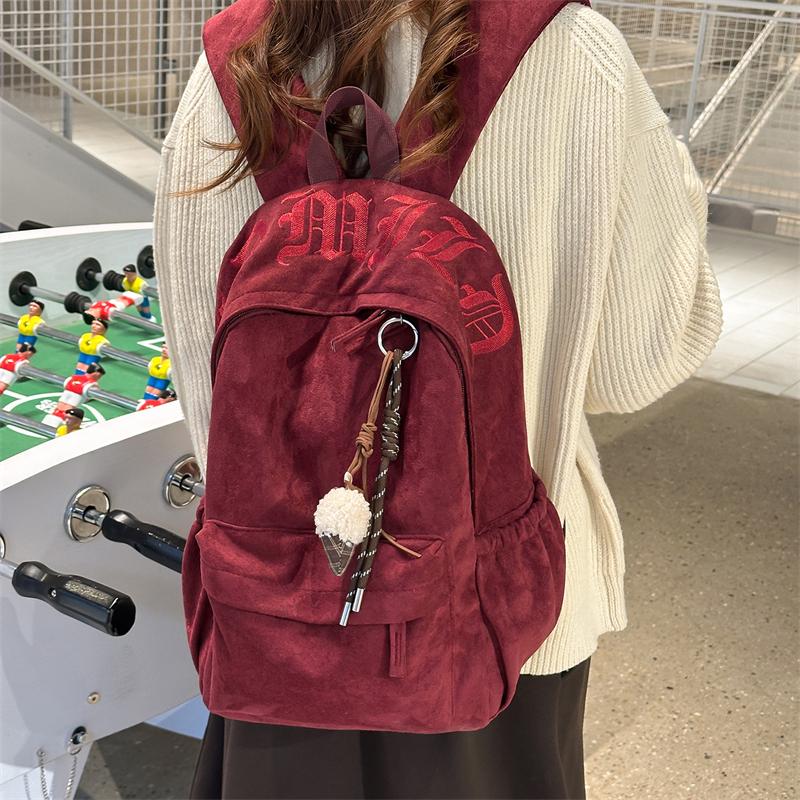 Große Kapazität Schultasche Damen Unifarbener Rucksack Reise Leichter Rucksack