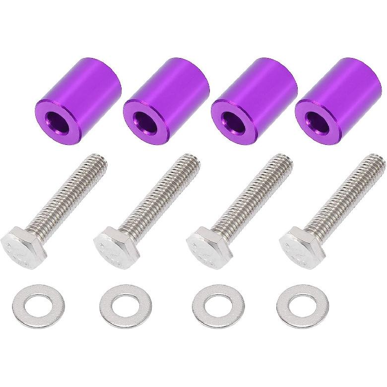 4 Pcs Car Engine Motor Hood Vent Spacer Riser Hood Vent Spacer Riser Kit Aluminum Alloy 8mm Purple