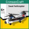 Simulated Police Special Helicopter Assembling Building Blocks Kid Puzzle Toys