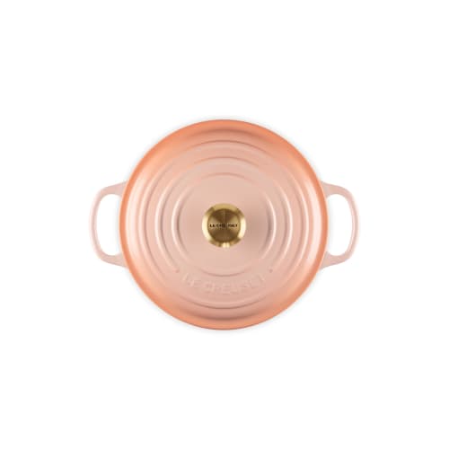 Le Creuset Signature Cocotte Ronde 22 cm Cast Iron Enamel Pot, P?ch, Gas, Induction, and Oven Compatible [Official Japanese Product]