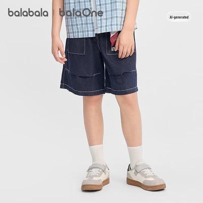 Balabala Boys' Casual Denim Summer Shorts