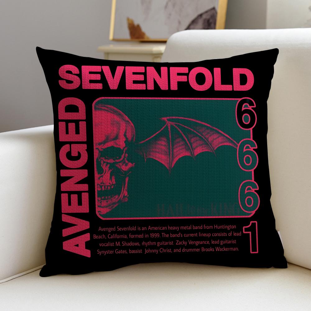 Metal AAvenged SevenfoldS Cushion Cover Breathable and skinfriendly linen pillowcase square removable and washable cushion