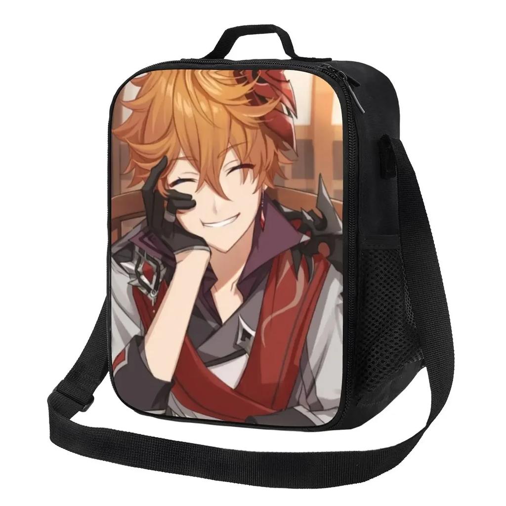 Childe Tartaglia Genshin Impact Thermal Insulated Lunch Bag Anime Game Portable Lunch Container for Kids School Children Bento
