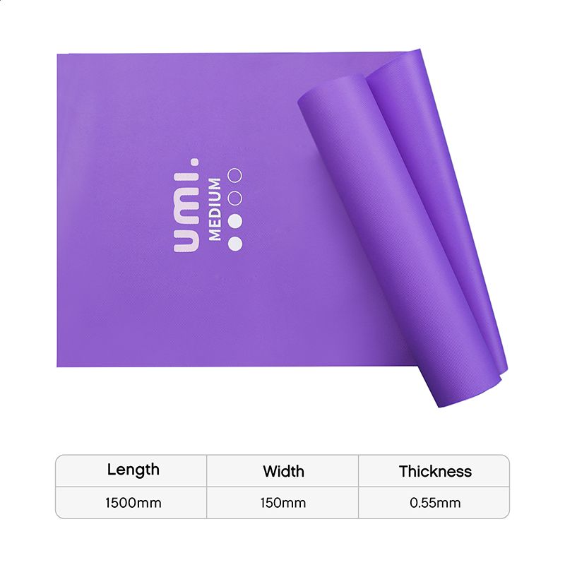

UMI Yoga Elastic Band Fitness Pull Paster Men and Women Sports Slimming Weight Loss For Home Indoor Fantastic Product Resistance Band UMI 1.5M Non Slip tension sheet-purple