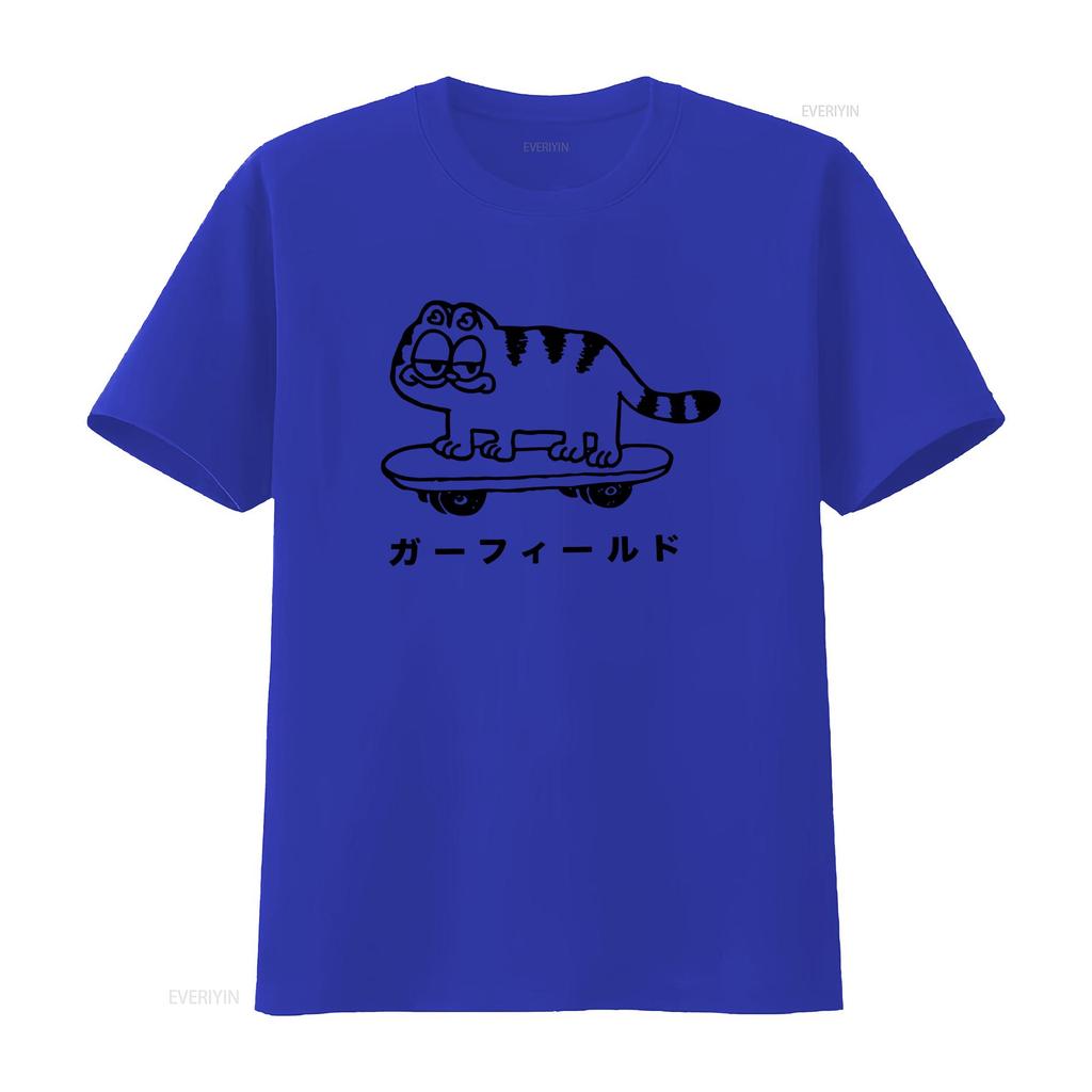 NWT Cool Gaarfield Funny Cat Animal Cute T Shirt vintage Washed Breathable Soft homme Versatile designer clothes Comfortable