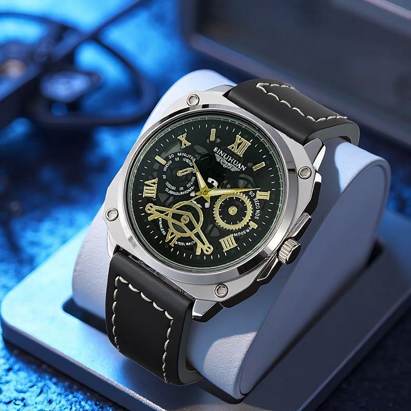 JYL Men's Watch Classic Minimalist Waterproof Leather Band