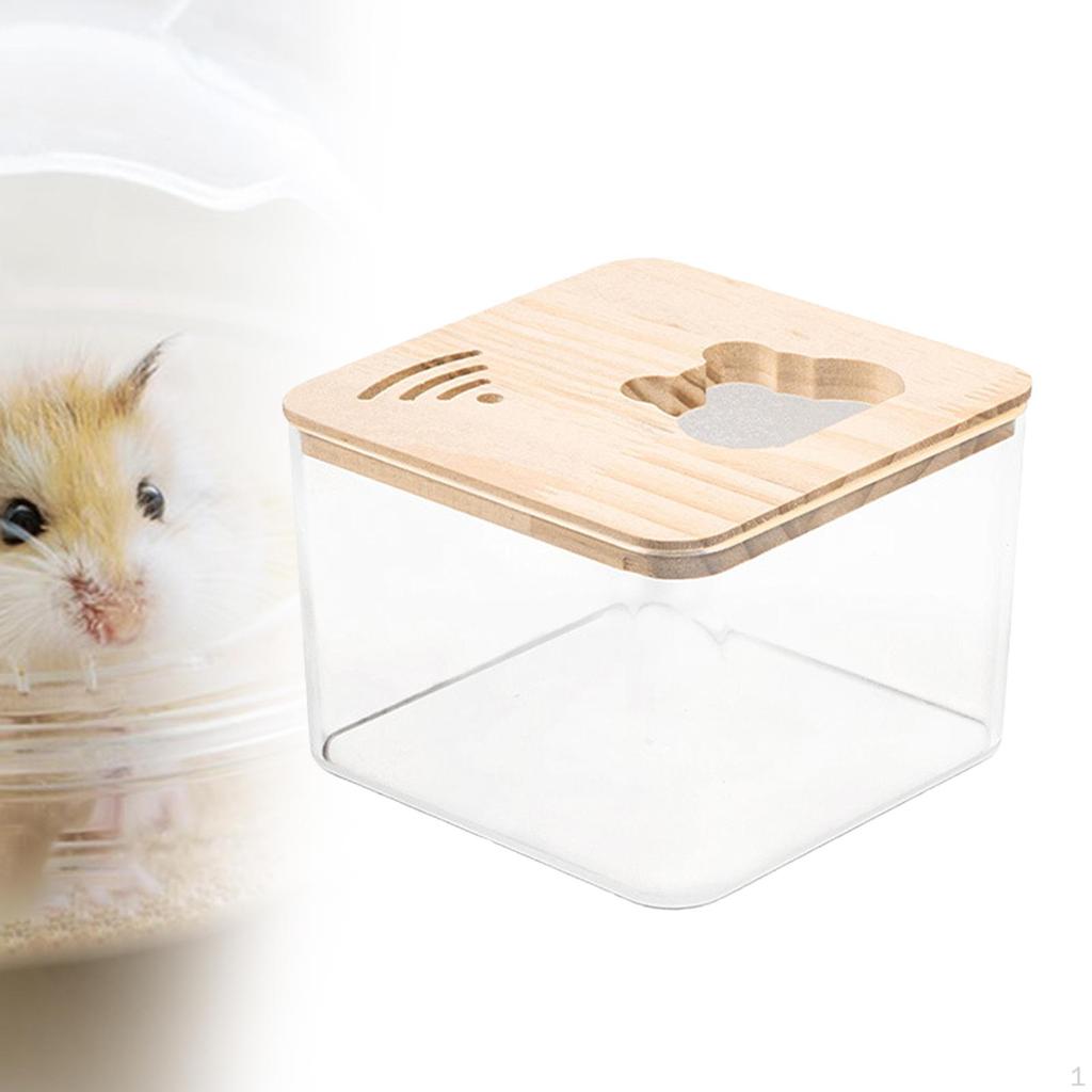 Hamster Sand Bath Box Bathtub Clear Habitat Decoration Cage Accessory Pet Toilet Digging