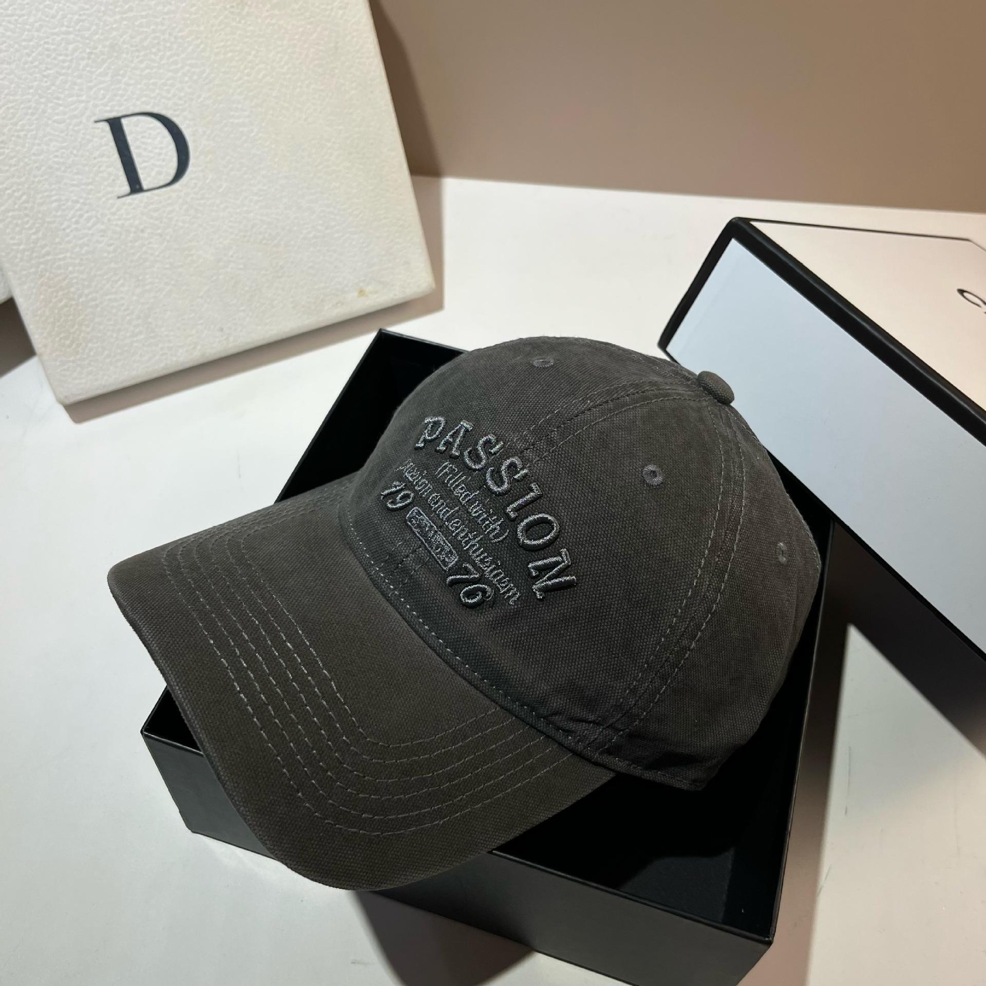 Autumn Canvas Embroidery Alphabet Cap Outdoor Outing Shade Unisex Daily Casual Baseball Cap Adjustable