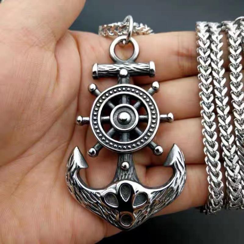 

Ожерелье Якорь Чиба, Модный и Властный Пиратский Кулон, Подвесные Аксессуары, Подвесной Кулон 50CM(Necklace Size) серебряный