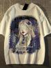 Unisex bawełniany T-shirt z nadrukiem postaci w stylu retro, Duże rozmiary, luźny krój, Modny streetwear dla par