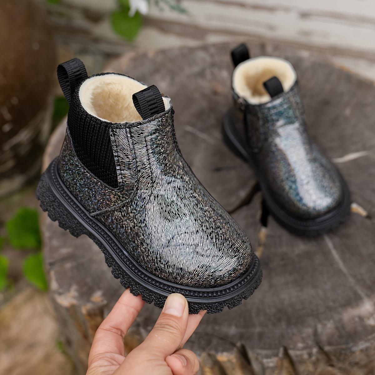 

Retro Patterned Boots Boys Girls Comfortable Zip Up Casual Autumn Winter 21