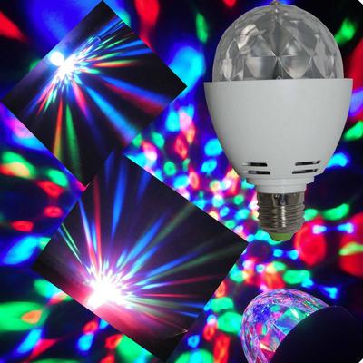 LED 3W Seven-Color Rotating Magic Ball Light Bulb for Home, Stage, or KTV Bars