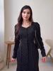 2025 Autumn Long Sleeve Square Neck Polka Dot Slimming Dress