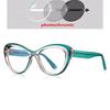 Zelený Růžový rám Brýle pro kočičí oko Myopia Žena Pružinový pant TR90 Minus Fotochromatické brýle s dioptriemi 0 -0,5 -0,75 až -6,0