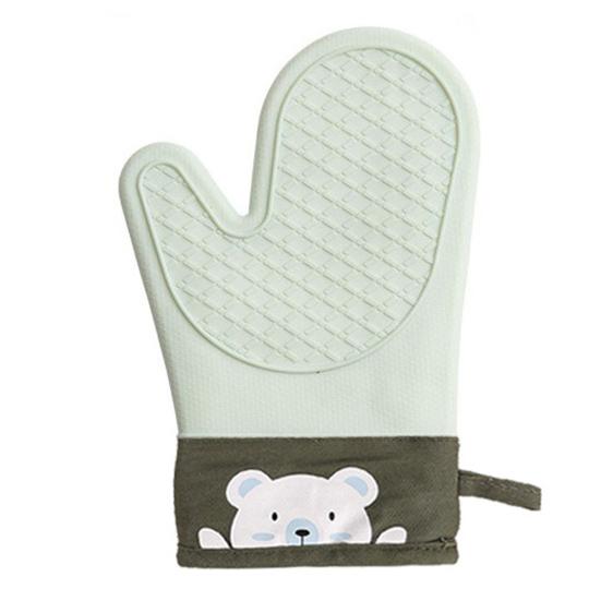 

1 шт. нескользящие силиконовые изоляционные перчатки, утолщенные двухслойные жаропрочные перчатки для выпечки и приготовления пищи A зелёный