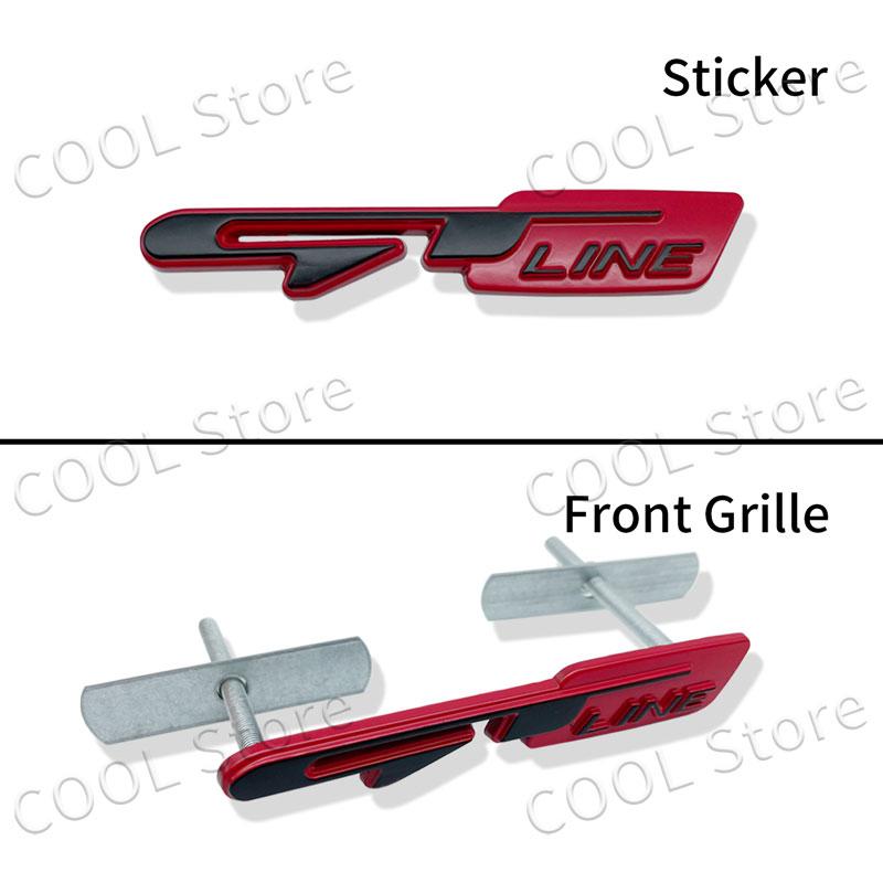 ART1   GT line Car Emblem Metal Side Fender Trunk Badge For Kia K3 K5 K9 Forte Ceed Cerato For Peugeot Car Front Hood Grille Decoration