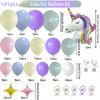 141PCS Rainbow Unicorn Balloon Wreath Set with Colorful Candy Macaron Balloons for Wedding, Birthday, and Party Decoration