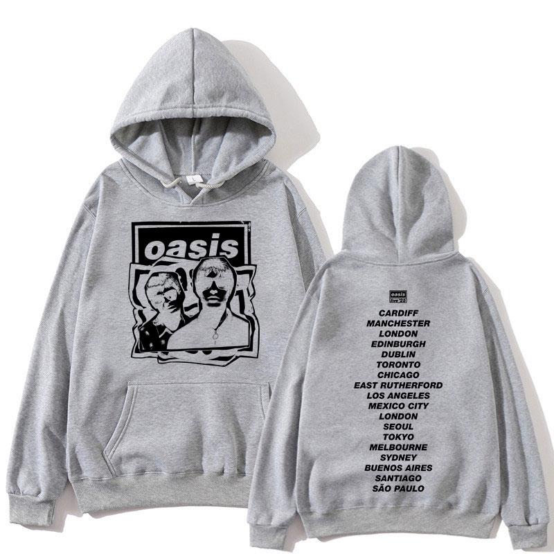 Rock Band O-Oasis Live 25 Tour Merch Hoodies Men's Women Fashion Long Sleeve Hoodie Oversized Vintage Hooded Sweatshirts