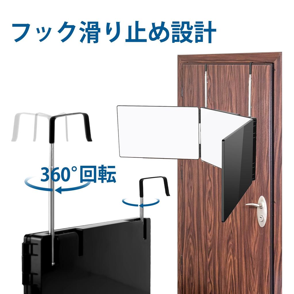 Makeup Height Angle Foldable Foldable Tabletop Makeup Makeup HD Mirror Allows You To See the Back of the Stable Use and Shatterproof Three-way Mirror,