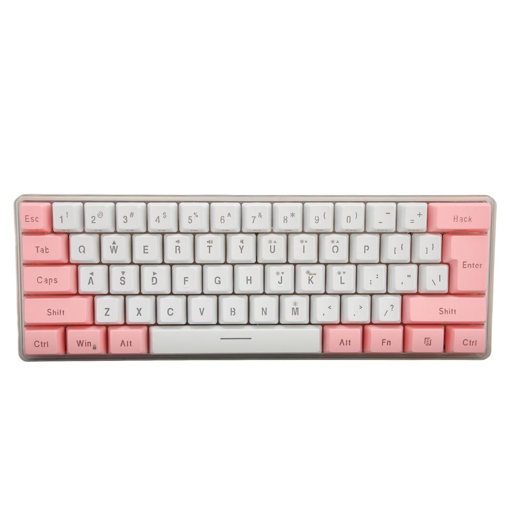 Gaming Keyboard USB 61 Keys Contrast Color RGB Light Key Line Separation Mechanical Wired Keyboard for Office Games