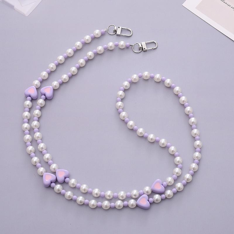Yi Lian Acrylic Beaded Phone Chain: Pearl Crossbody Strap Charm for Women