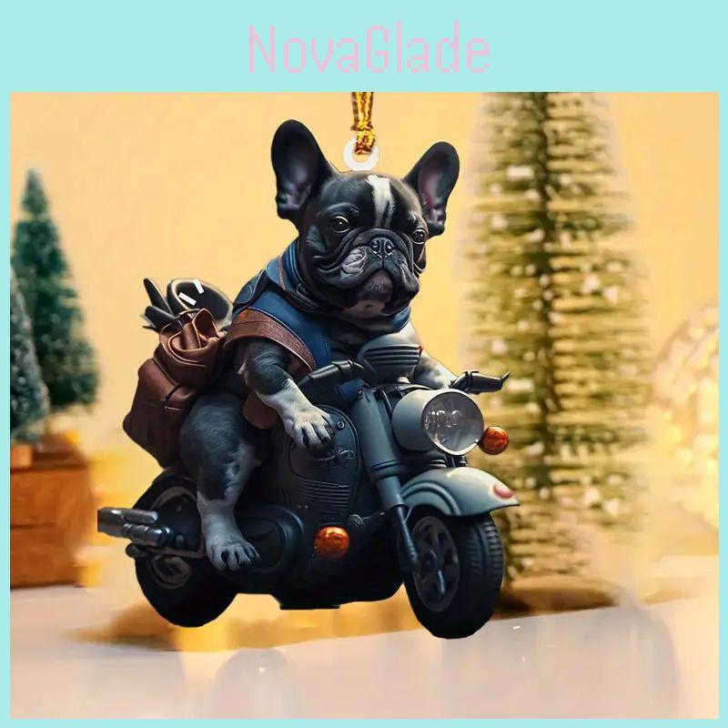 Unique Acrylic Christmas Gift Car Ornament Featuring Adorable Cartoon Design For Interior Decoration