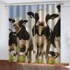 Kroužkové horní zatemňovací zatemňovací pokojové závěsy Vzor mléčná kráva pastvina pro ložnici Závěsy do obývacího pokoje Levý a pravý dvoudílný otevírací