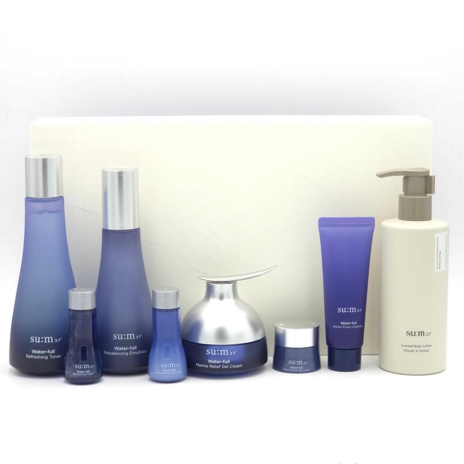

SU:M37 Water Full Special 3 pcs Set 8 Items / Soothing, Nourishing, Moisturizing, Korean Cosmetics, Kbeauty