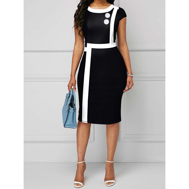 Slim Knee-Length Pencil Sheath Tight Dress Robe Vestidos
