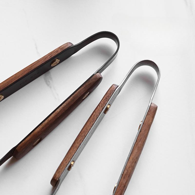 Japanese Style 304 Stainless Steel, Walnut Wood, Stainless Steel, Food Heat-resistant Clip, Food Clip, Barbecue Clip, Outdoor Barbecue Clip