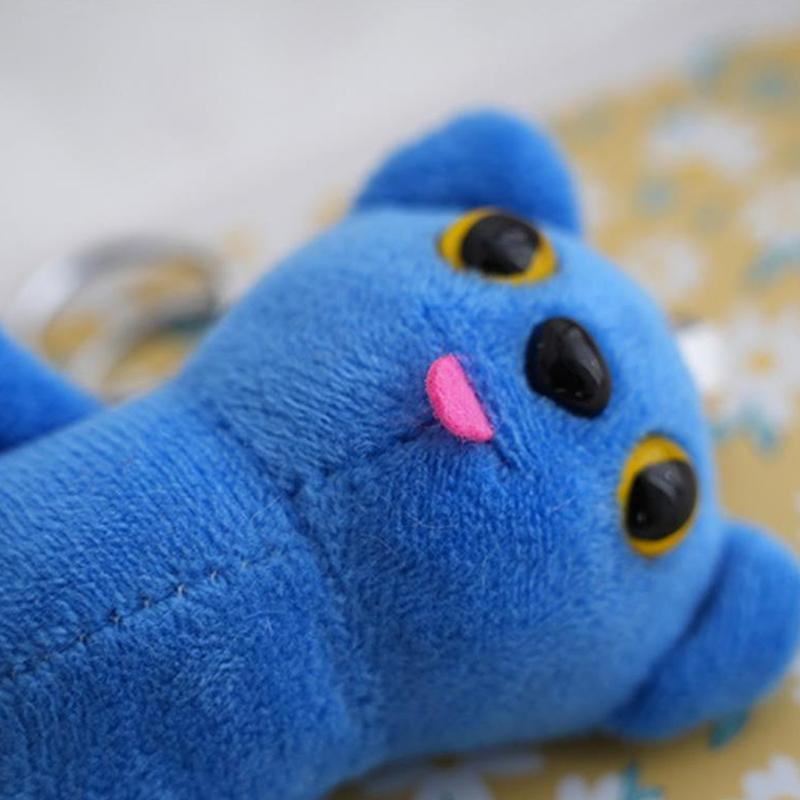Chaveiro Pingente Boneca Gato Preto Azul Fofo Enfeites Pendurados Mochila Chaveiro Carro Presente