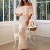 New Women's Fashion Casual Hollow Lace Shawl Dress