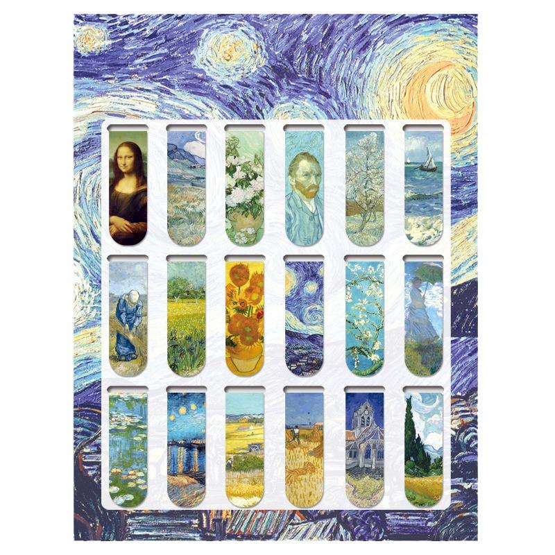 Van Gogh Sternennacht Magnetische Lesezeichen & Kühlschrankmagnete - 18 Stück