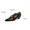 Fashion New Spring Summer Genuine Leather Women Shoes Square Toe Shallow Women Pumps Mary Jane Shoes for Women Horsehair Ladies Shoes