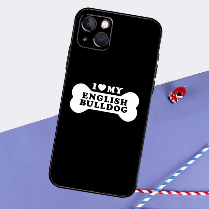 

British English Bulldog Phone Case For iPhone 16 Pro Max 12 13 Mini 11 14 15 Pro Max XR 15 16 Plus 16e Back Cover iPhone XR