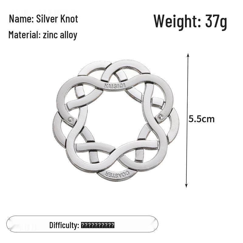 Zinc Alloy Kongming Puzzle Lock: Disentanglement Ring Educational Toy