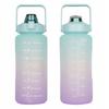 Water Bottle With Straw Large 2L With Measurement Sport Gym Training