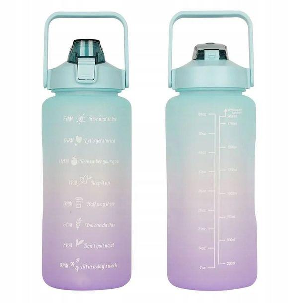 Water Bottle With Straw Large 2L With Measurement Sport Gym Training