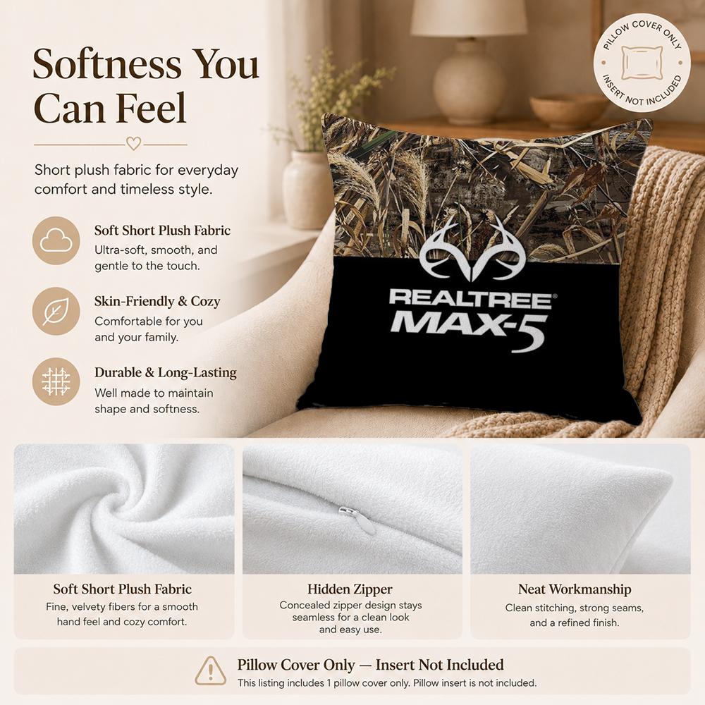 Pattern R-RealtreeS Cushion Cover Double-Sided Printed Pillow Cover Hypoallergenic Dust-Mite Proof