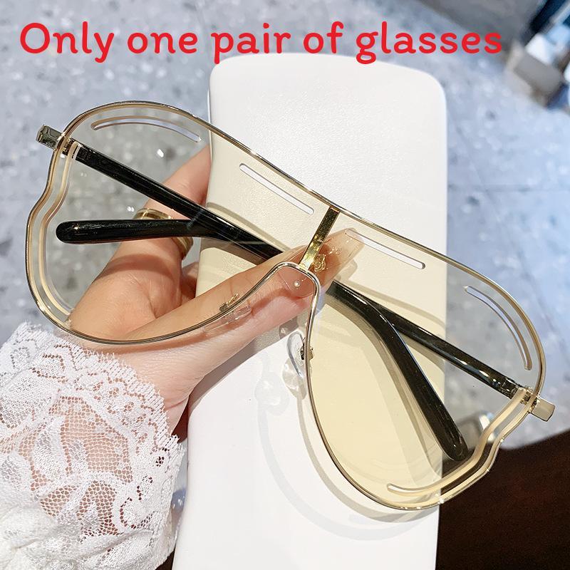 Geometric Metal Sunglasses With Uv400 Protection For Fashionable Outings And Parties