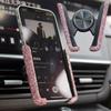 Car Phone Holder for Car Air Vent Diamond Crystal Clip Mount Mobile Phone Stand Bracket Interior Accessories for Women and Girls