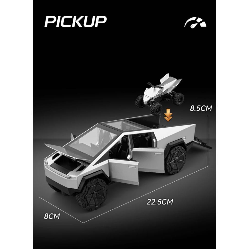 1/24 Tesla Cybertruck RC Car Off Road SUV Pickup Truck Alloy Die Cast Model Car Remote Control Car Gifts Competition Car Boys Toy Kids
