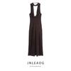 Jnleaog Autumn New Women Clothes Western Style French Style Design Polka Dot Scarf Length Dress 3067232