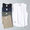 Export Tail Summer Cotton Wide Shoulder Vest Men Fashion Brand All-Matching Loose Waistcoat Athleisure Sleeveless T-shirt