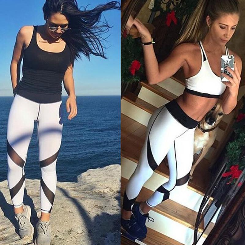 

Женские спортивные леггинсы для йоги, тренировок в тренажерном зале, фитнес-леггинсы, брюки, комбинезон, спортивная одежда S белый