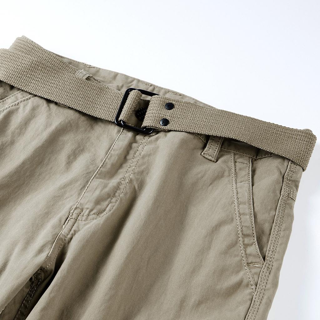 Men's Cargo Pants Straight Leg Cotton Stretch Tactical Trouser Male Military Outdoor Camping Fishing Casual Work Wear Khaki