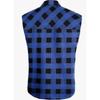 Camicia a quadri senza maniche con bottoni da uomo, vestibilità classica, camicia in flanella a quadri Buffalo con tasche sul petto e giromaniche a taglio vivo