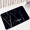 Black Marble Shower Curtain Set White Lines Cracked Pattern Modern Geometric Bathroom Decor Non-Slip Rug Bath Mats Toilet Cover